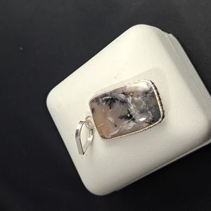 Sterling Silver Dendritic Opal Pendant with 22" Sterling silver chain (9)